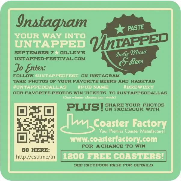 Coaster Factory: Free Printed Festival Coasters Offer