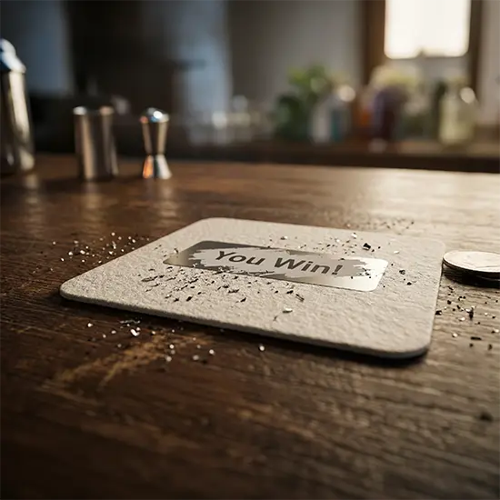 Scratch n Win Promotions with Custom Coasters