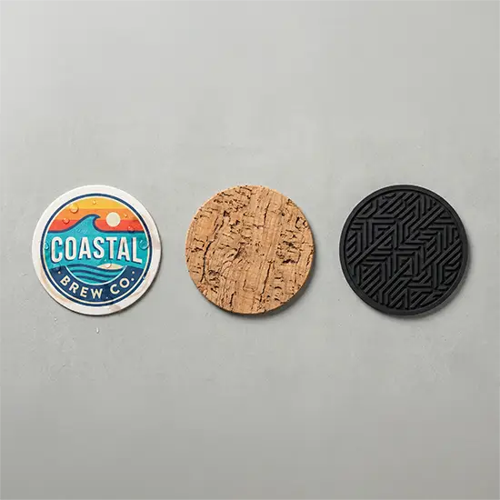 Comparing Pulpboard, Cork, and Rubber Coasters