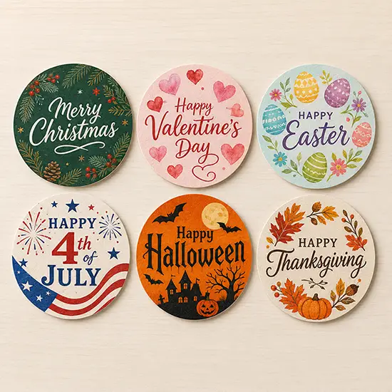 Holiday Promotional Items Custom Pulpboard Coasters Guide
