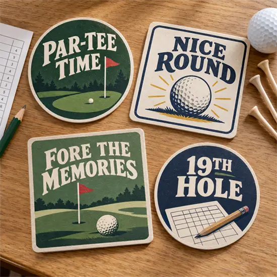 Golf Puns for Coasters Tournament Clubhouse Gift Ideas